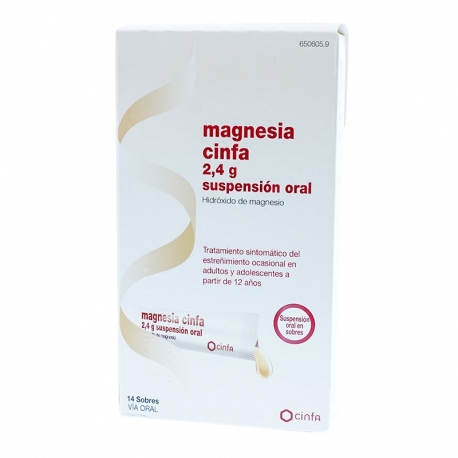 MAGNESIA CINFA 2,4 g SUSPENSION ORAL , 14 sobres