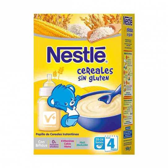 Papillas Nestle de Cereales Sin Gluten de Facil Digestion 600 gr