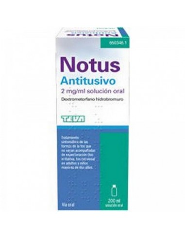 NOTUS ANTITUSIVO 2 mg/ml SOLUCION ORAL , 1 frasco de 200 ml