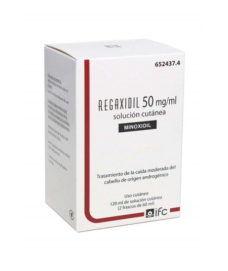 REGAXIDIL 20 mg/ml SOLUCION CUTANEA , 120 ml (2 frascos de 60 ml)