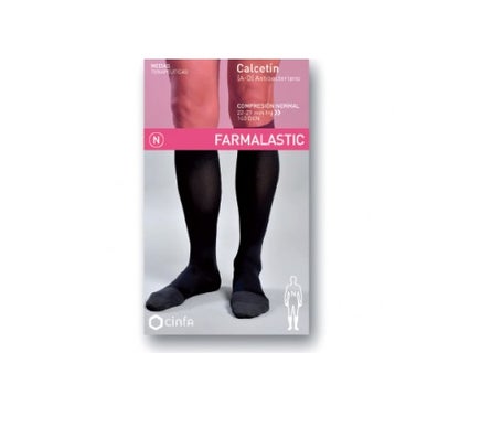 CALCETIN COMP NORMAL FARMALASTIC ANTIBACTERIANO NEGRO T- GDE