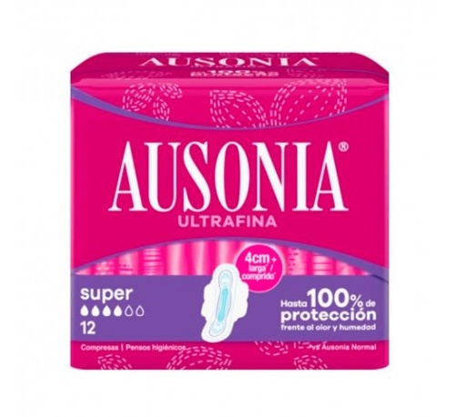 COMPRESAS HIGIENICAS FEMENINAS AUSONIA AIRDRY SUPER ALAS 12 U