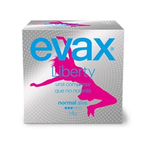 COMPRESAS HIGIENICAS FEMENINAS EVAX LIBERTY NORMAL CON ALAS 14 COMPRESAS COMPRESAS HIGIENICAS FEMENINAS EVAX LIBERTY NORMAL CON ALAS 14 COMPRESAS