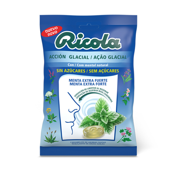 RICOLA BOLSA S/AZ 70GR MENTA EXTRA-FUERTE ACCIÓN GLACIAL