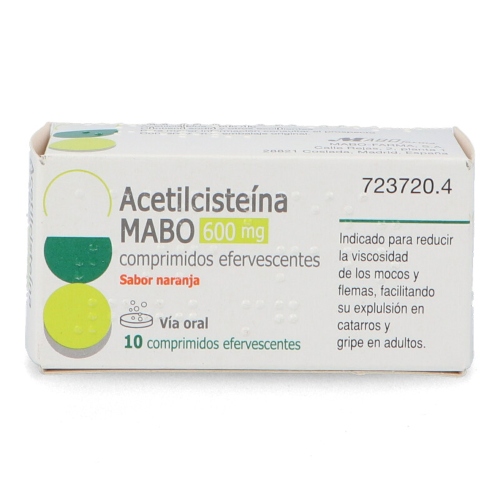 ACETILCISTEINA MABO 600 MG COMPRIMIDOS EFERVESCENTES SABOR NARANJA 10 comprimidos