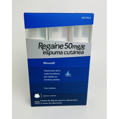 REGAINE 50 MG/G ESPUMA CUTANEA , 3 tubos de 60 g