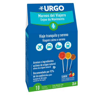 URGO MAREOS DEL VIAJERO 10 PIRULETAS