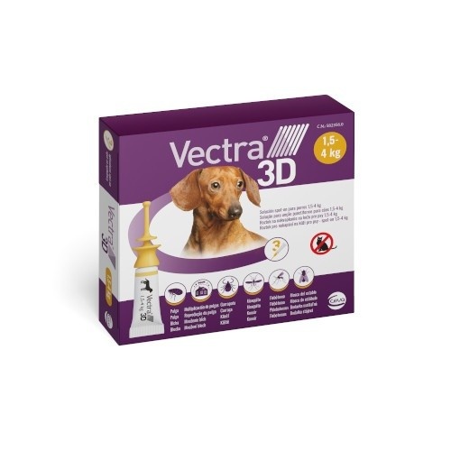 PIPETA VECTRA 3D 1.5-4 KG 3 UNIDADES
